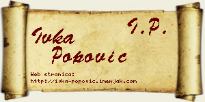 Ivka Popović vizit kartica